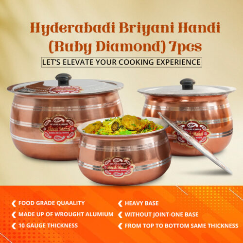 [14]Hyderabadi Biryani Handi  Set (Ruby Diamond) 7Pcs